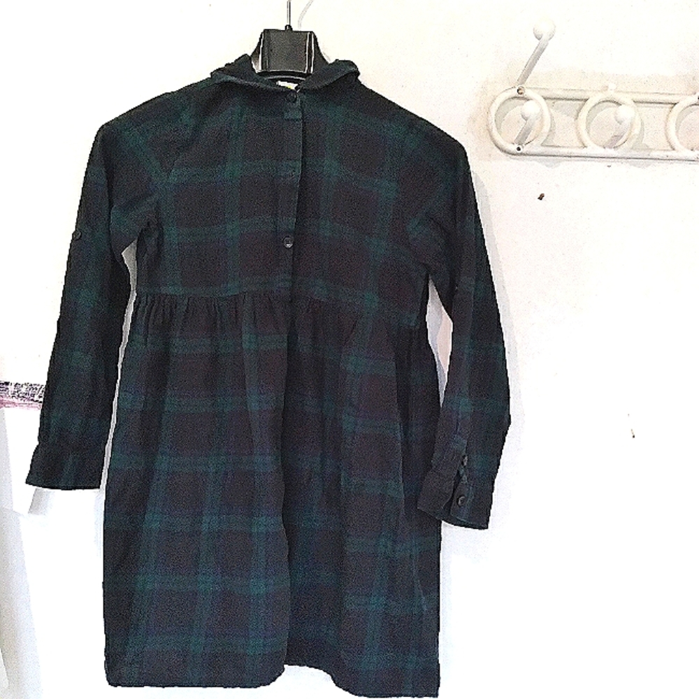Vertbaudet plaid shirtdress size 7